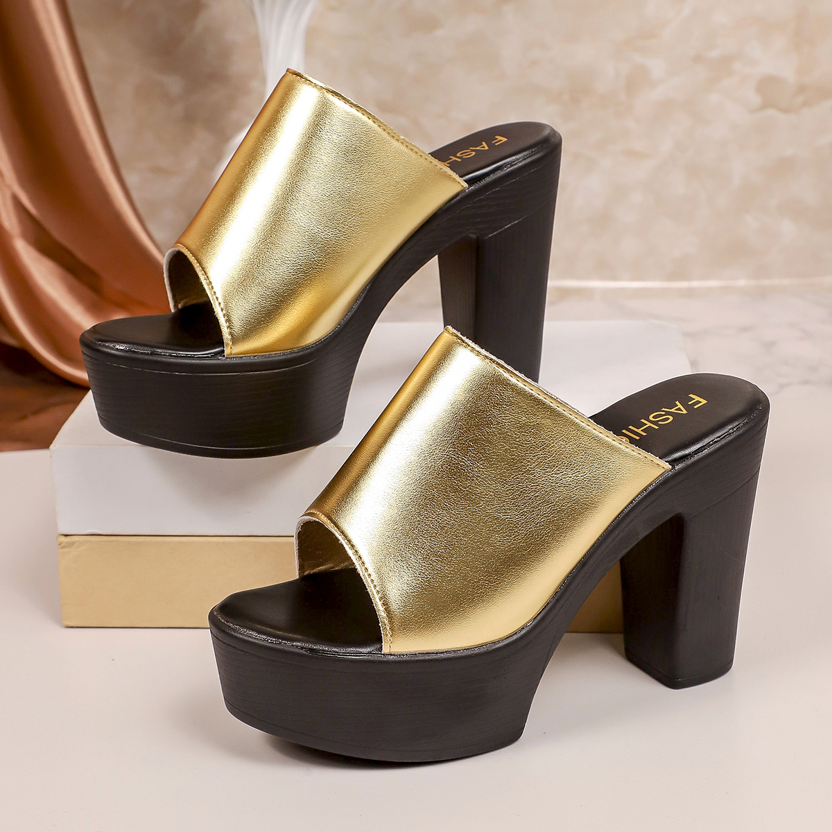 Chunky Sneaker Platform - Summer Women Mule Shoes Solid Color