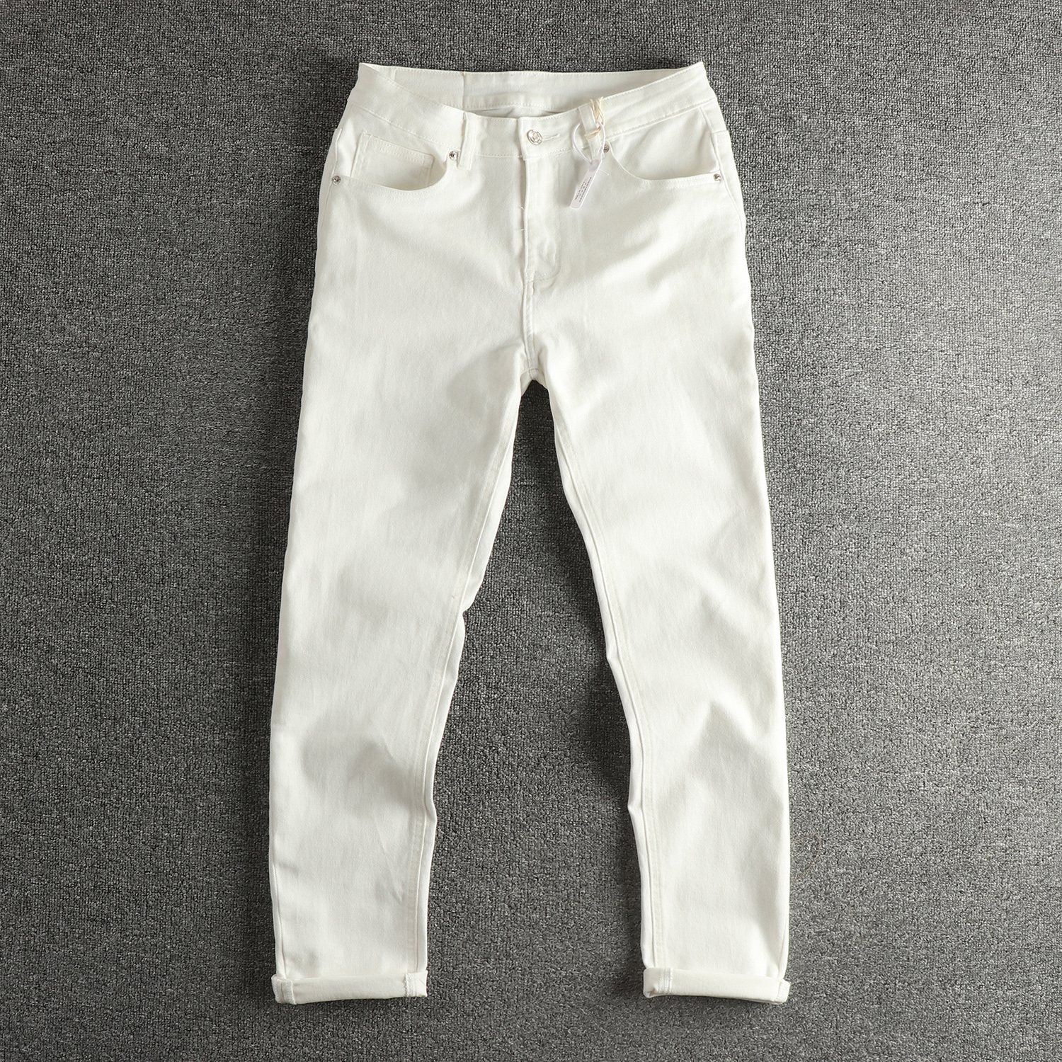 Street Fashion Com - Men's Straight Leg White Denim Jeans