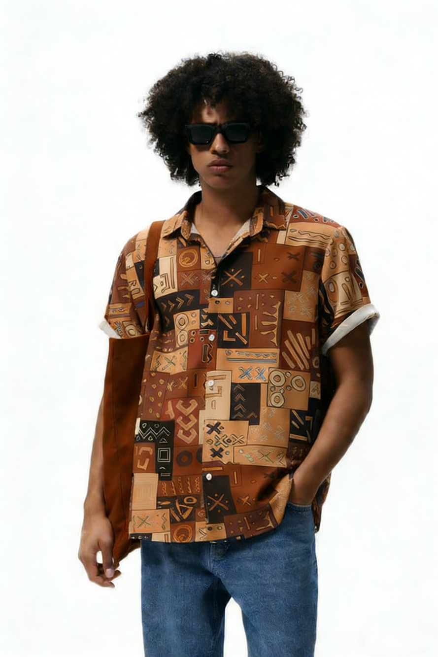Street Fashion Definition - Men's Fashion Street Short-Sleeve Shirt High-Definition