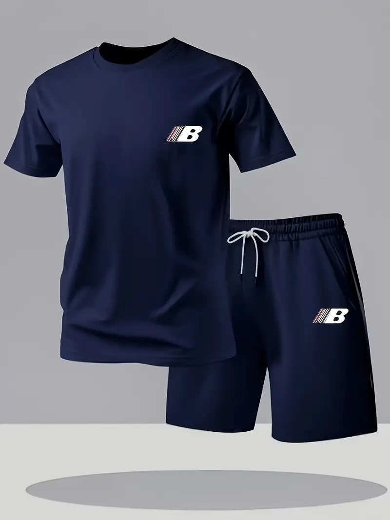 Street Fashion Men - Summer Men's Printed Short-Sleeved Shorts -