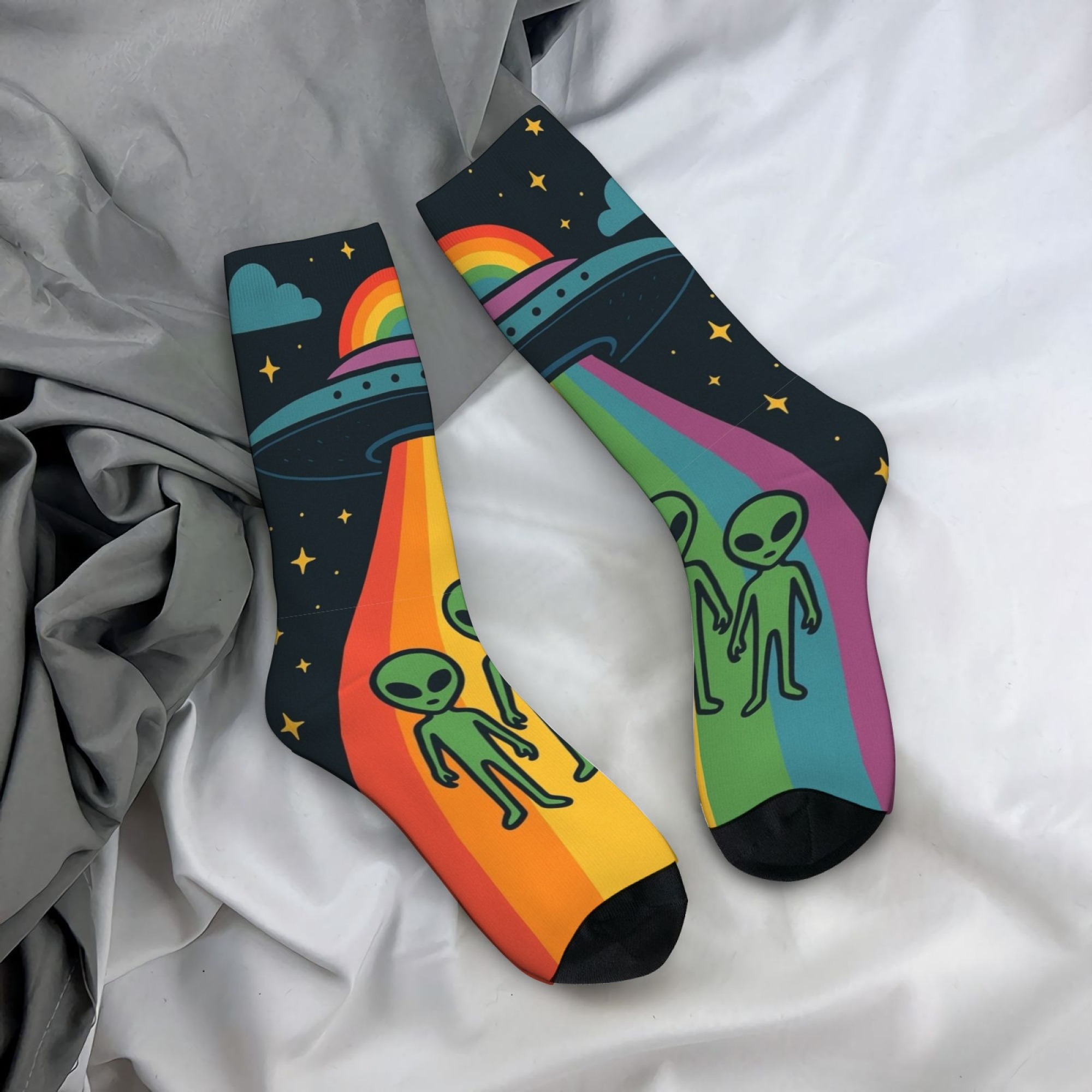 Street Fashion Style Youtube - Rainbow Flying Saucer Alien Novelty Men's