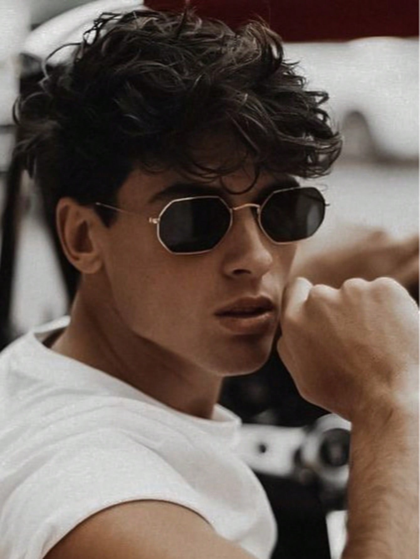 Street Fashion Com - Men's metal full-frame polygonal glasses with