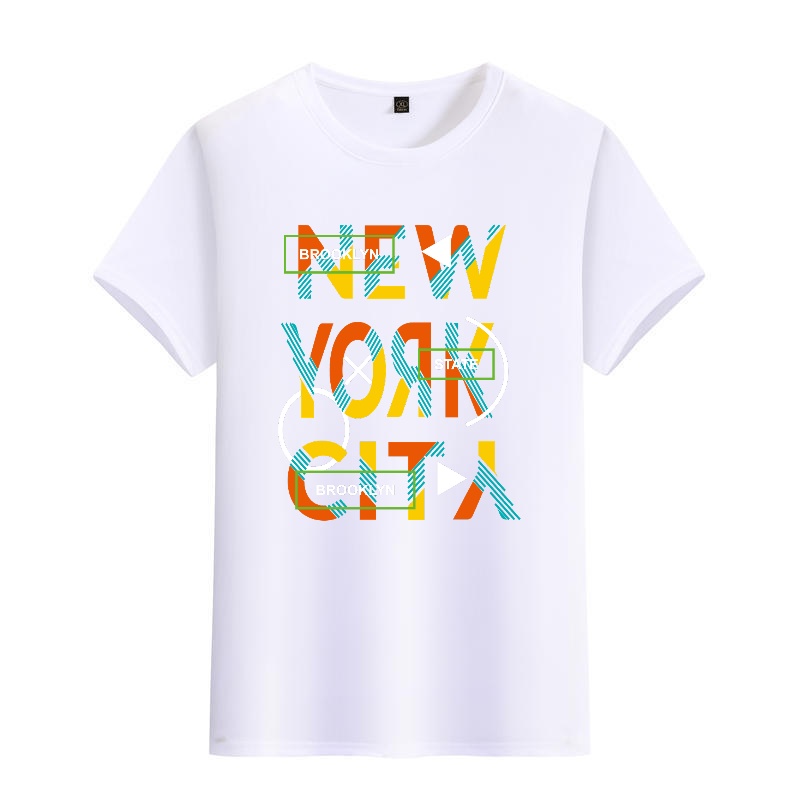 Men's Black Round-Neck Short-S - Street Style New York Fashion ulasan dan harga