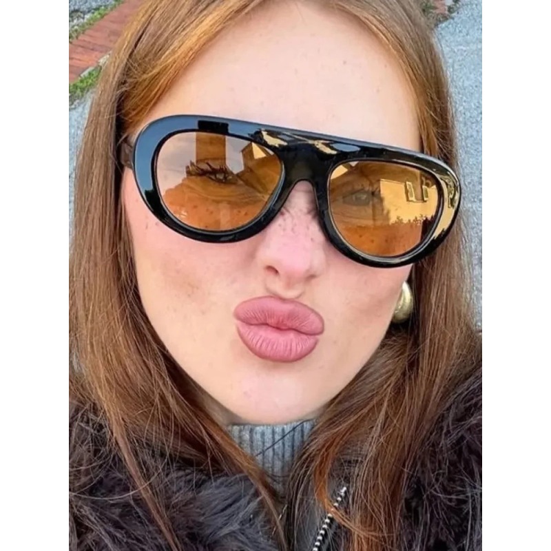 Y2K Retro Round Sunglasses Tre - Street Fashion Glasses ulasan dan harga