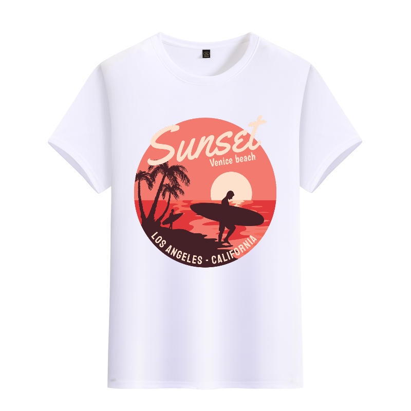 Men's Black Round-Neck Short-S - Street Fashion Venice ulasan dan harga