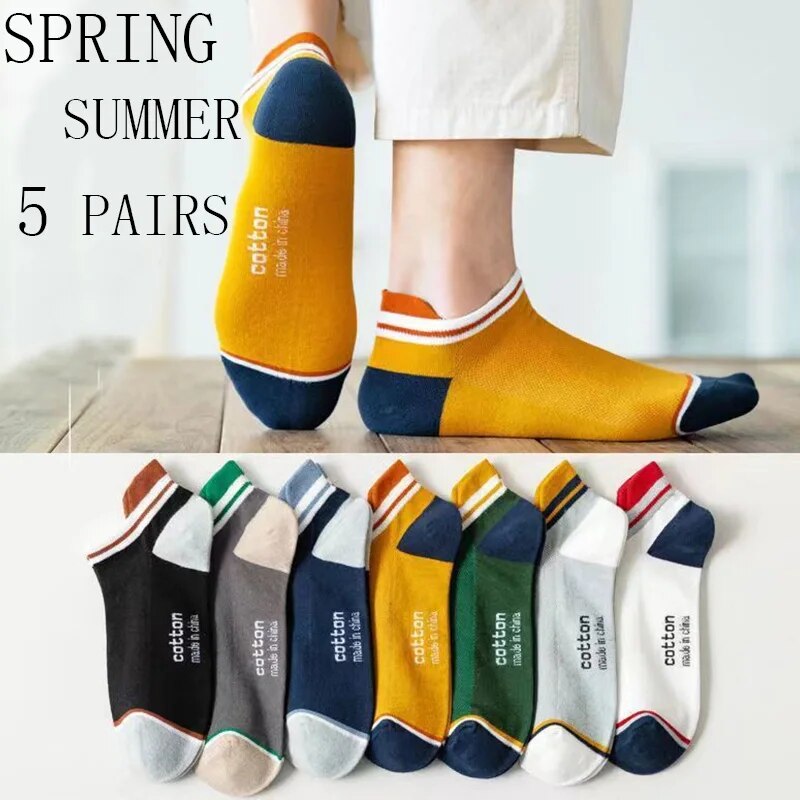 5 Pairs Man Short Socks Fashio - Street Fashion Style Youtube ulasan dan harga