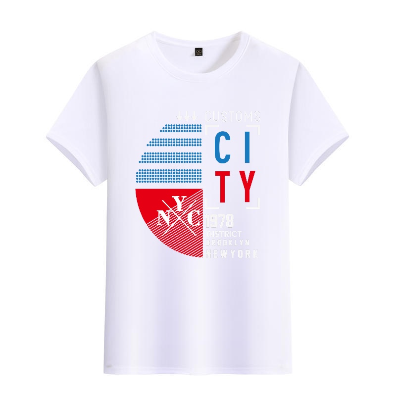 Men's Black Round-Neck Short-S - Street Style New York Fashion ulasan dan harga
