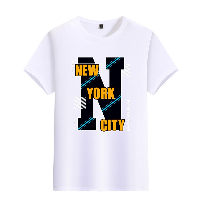 Men's Black Round-Neck Short-S - Street Style New York Fashion ulasan dan harga