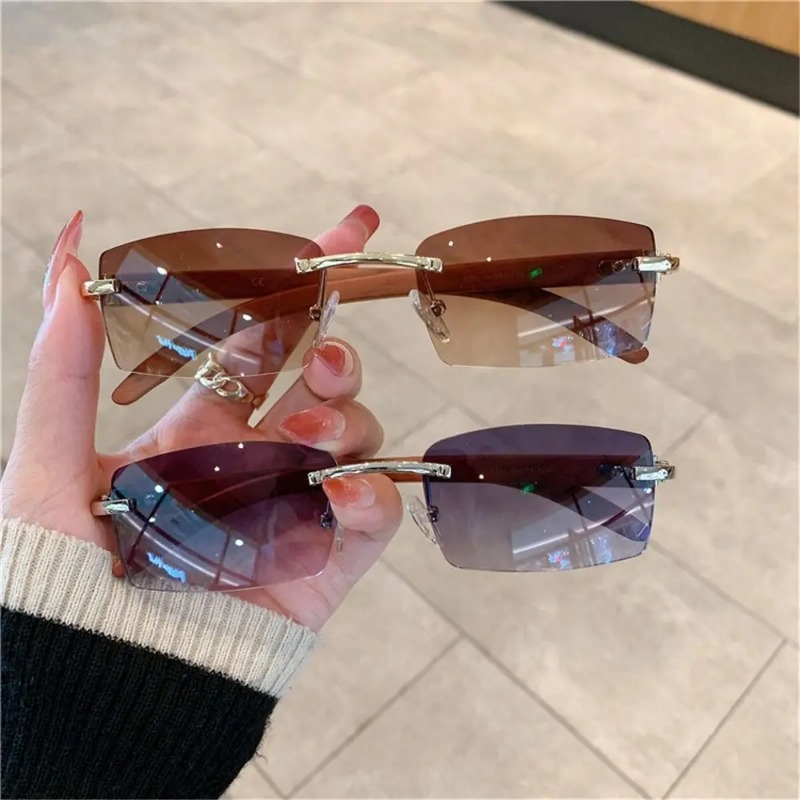 Trendy Punk Sunglasses Rimless - Street Fashion Glasses ulasan dan harga
