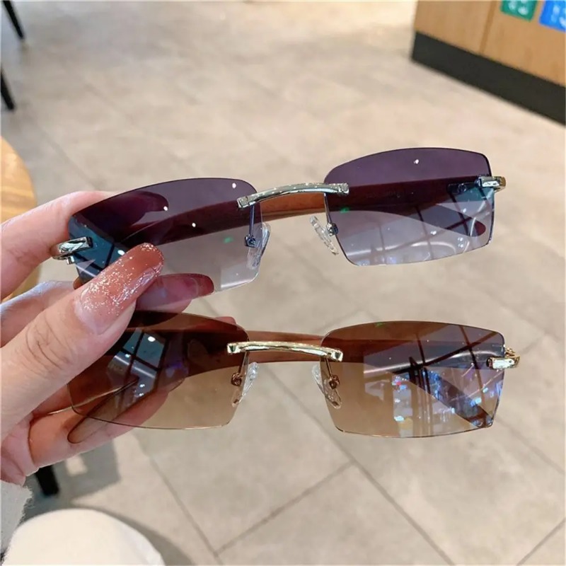 Trendy Punk Sunglasses Rimless - Street Fashion Glasses ulasan dan harga