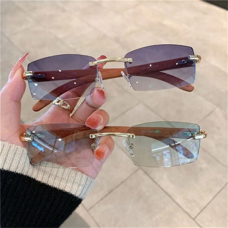Trendy Punk Sunglasses Rimless - Street Fashion Glasses ulasan dan harga