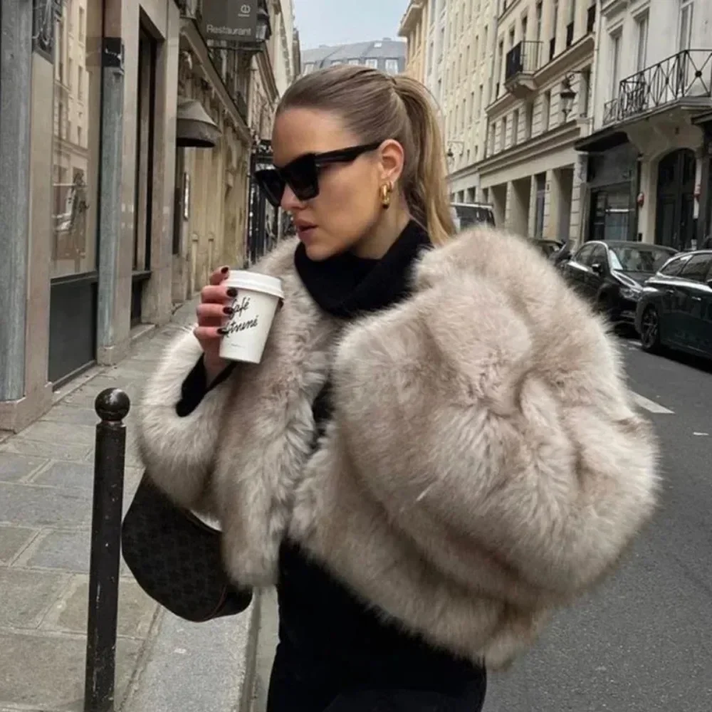 OFTBUY Faux Fur Jacket Women S - Street Fashion Week ulasan dan harga