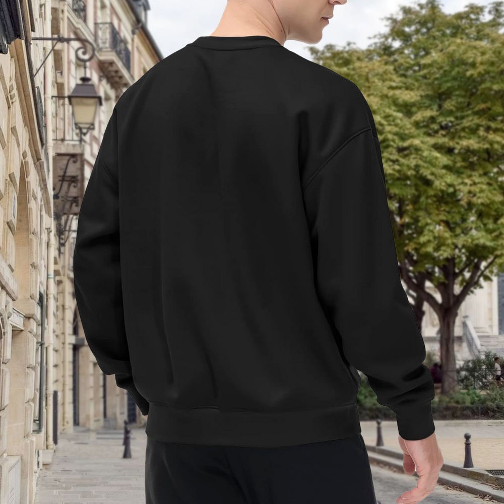 Men's Black Crew Neck Pullover - Street Style New York Fashion ulasan dan harga
