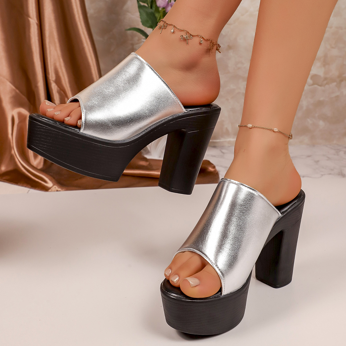 Summer Women Mule Shoes Solid  - Chunky Sneaker Platform ulasan dan harga