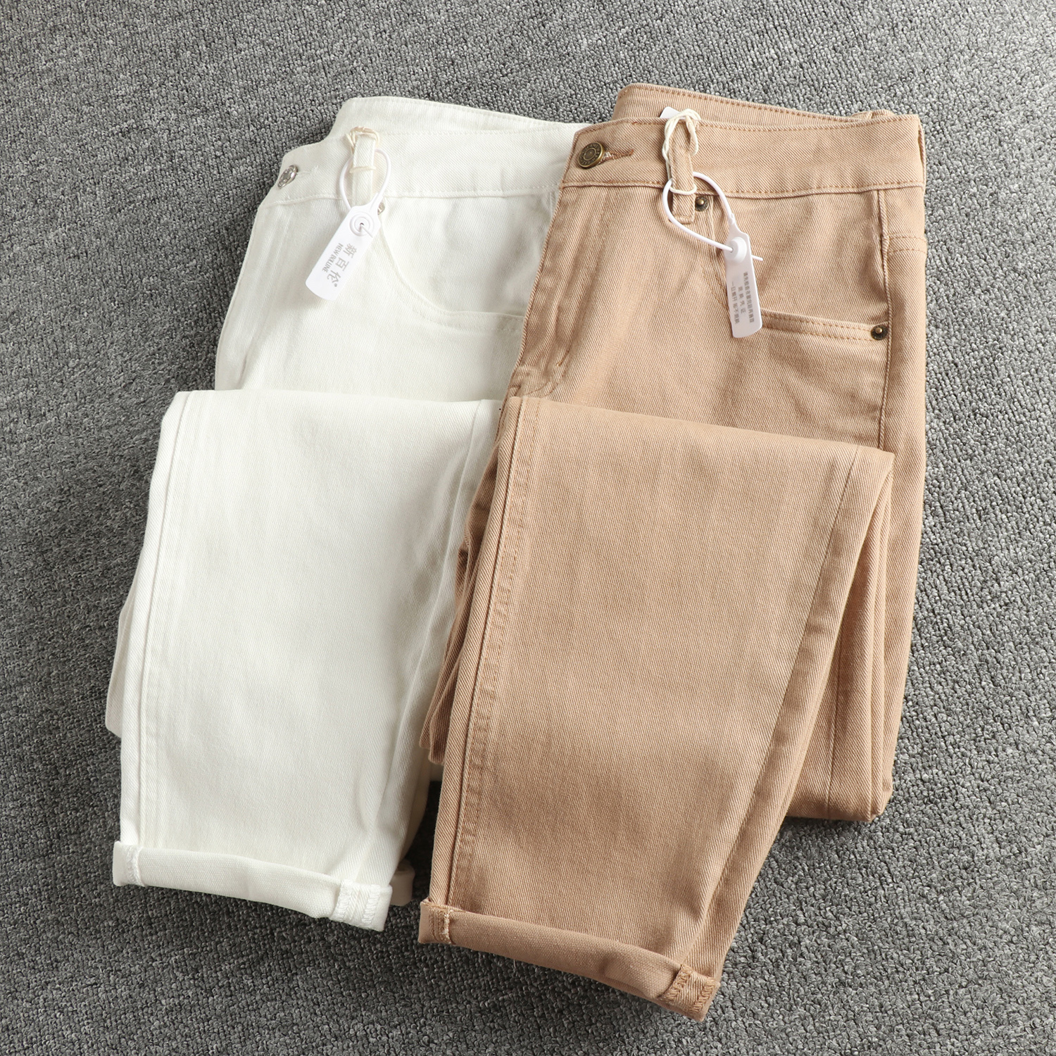Men's Straight Leg White Denim - Street Fashion Com ulasan dan harga