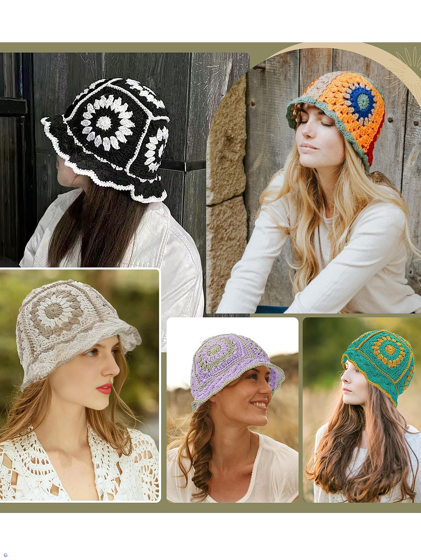 Women Handmade Crochet Bucket  - Street Fashion In Korea ulasan dan harga