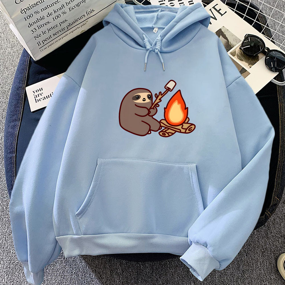 Sloth Kawaii Women Loose Stree - Oversized Crewneck Fleece ulasan dan harga