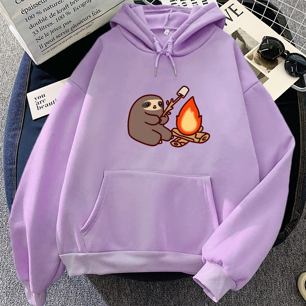 Sloth Kawaii Women Loose Stree - Oversized Crewneck Fleece ulasan dan harga