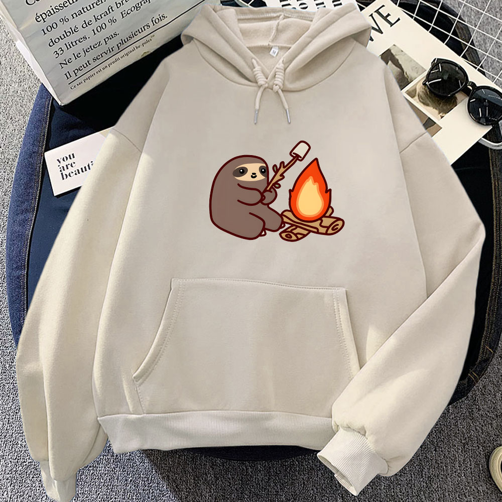 Sloth Kawaii Women Loose Stree - Oversized Crewneck Fleece ulasan dan harga