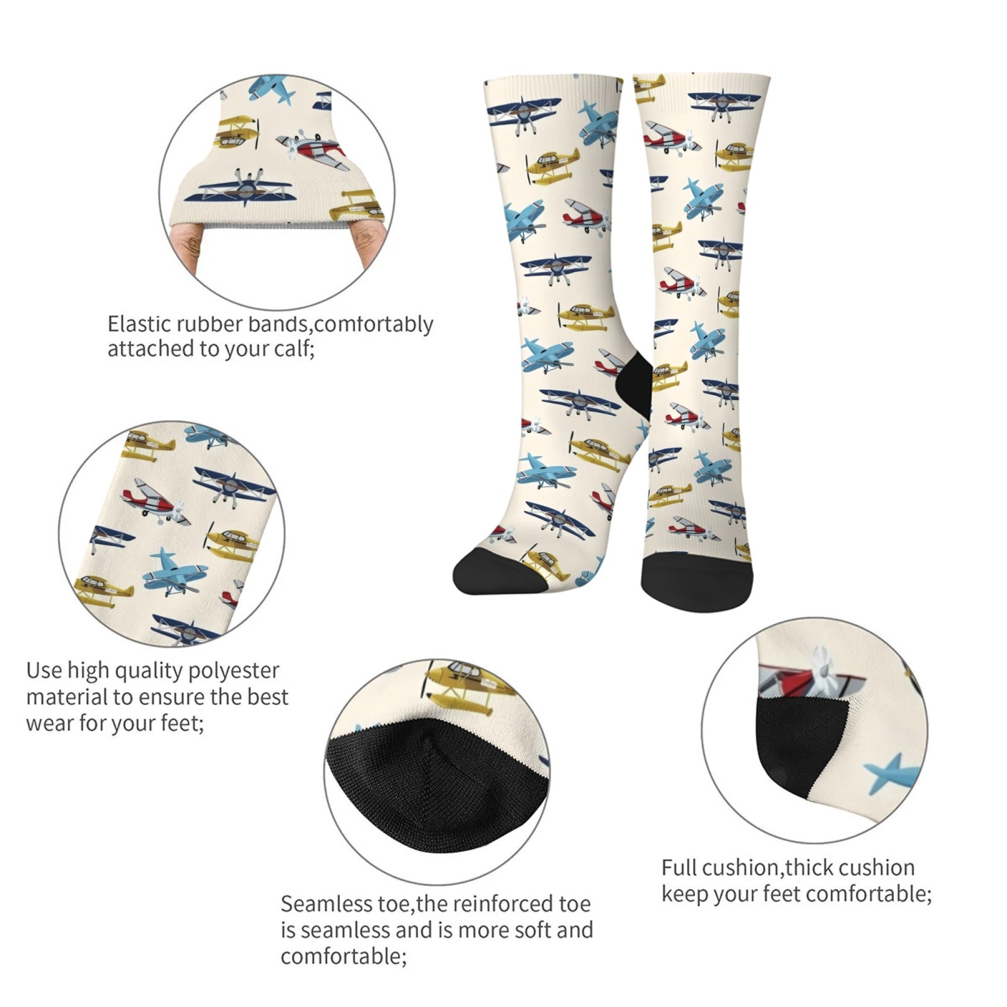 Nostalgic airplane men's socks - Street Fashion Style Youtube ulasan dan harga