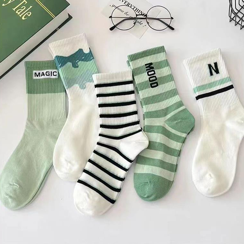 3/7 Pairs Women Striped Printe - Street Fashion Style Youtube ulasan dan harga