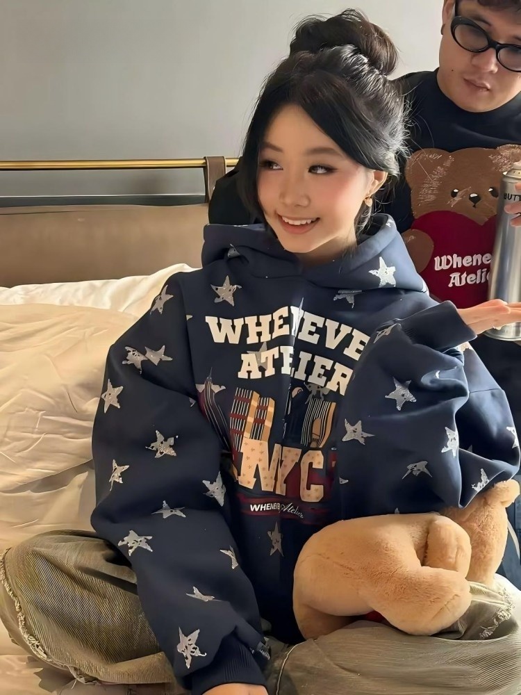 Women's Oversized Hoodie Sweat - Oversized Crewneck Fleece ulasan dan harga
