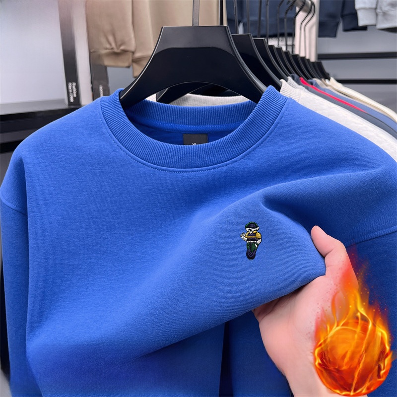Thickened Fleece Long Sleeve C - Oversized Crewneck Fleece ulasan dan harga