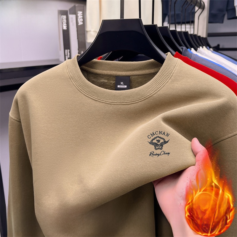 Thickened Fleece Long Sleeve C - Oversized Crewneck Fleece ulasan dan harga