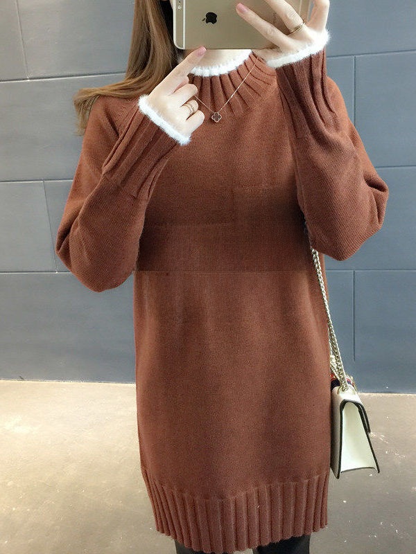Women's Fleece Lined Oversized - Oversized Crewneck Fleece ulasan dan harga