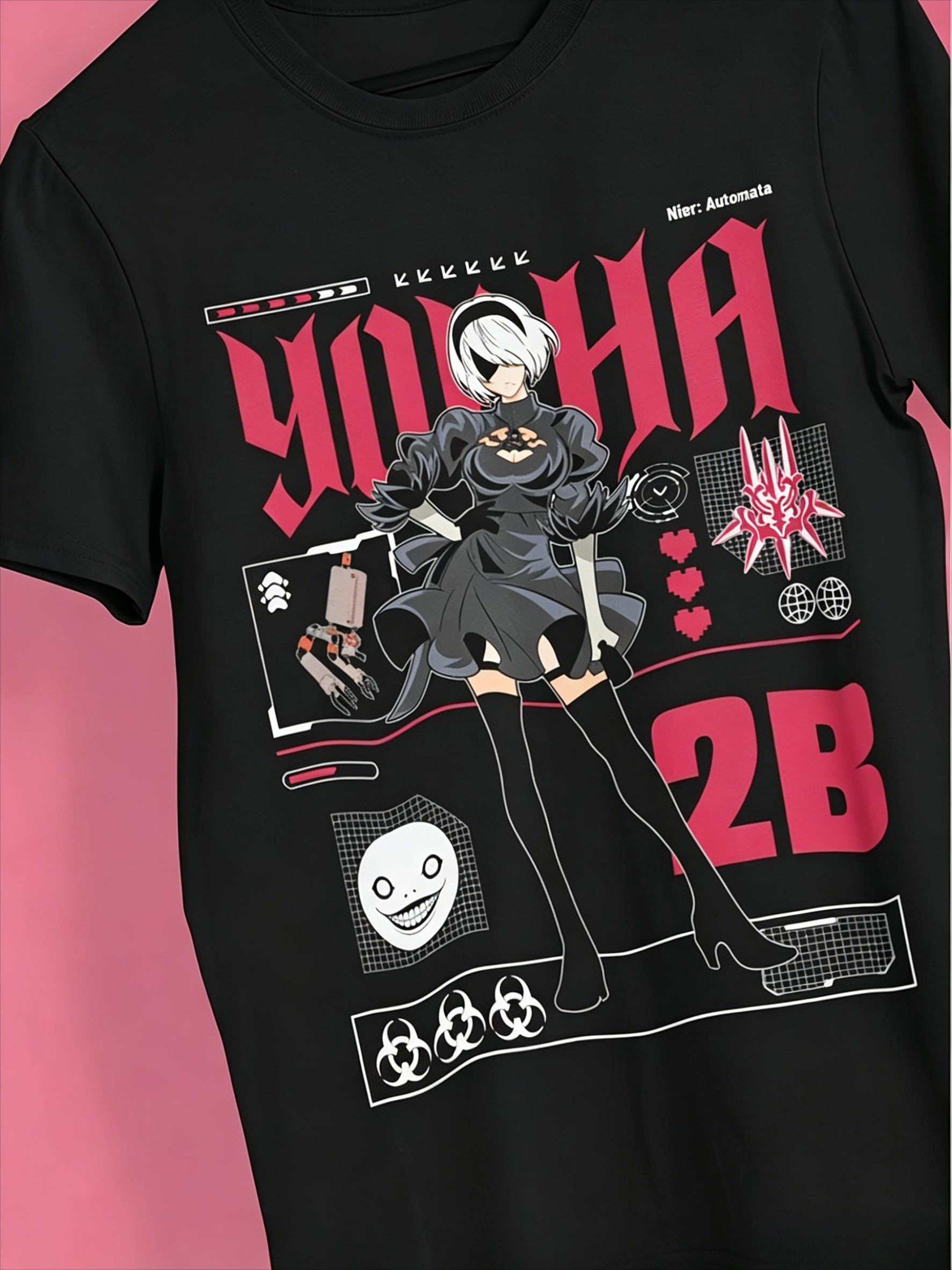 N-N Ier AUTOMATA Unisex T-shir - Street Fashion Videos ulasan dan harga