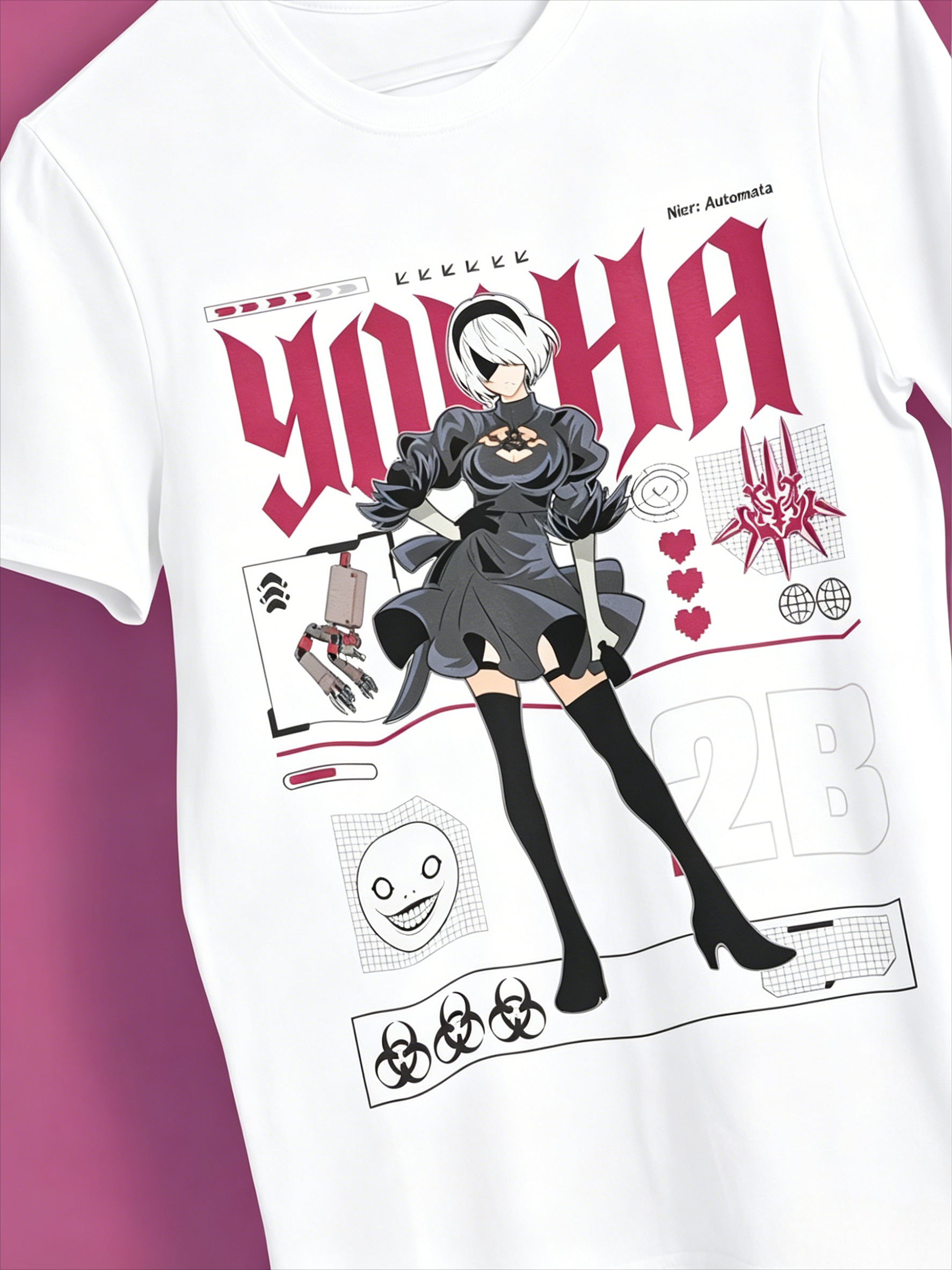 N-N Ier AUTOMATA Unisex T-shir - Street Fashion Videos ulasan dan harga