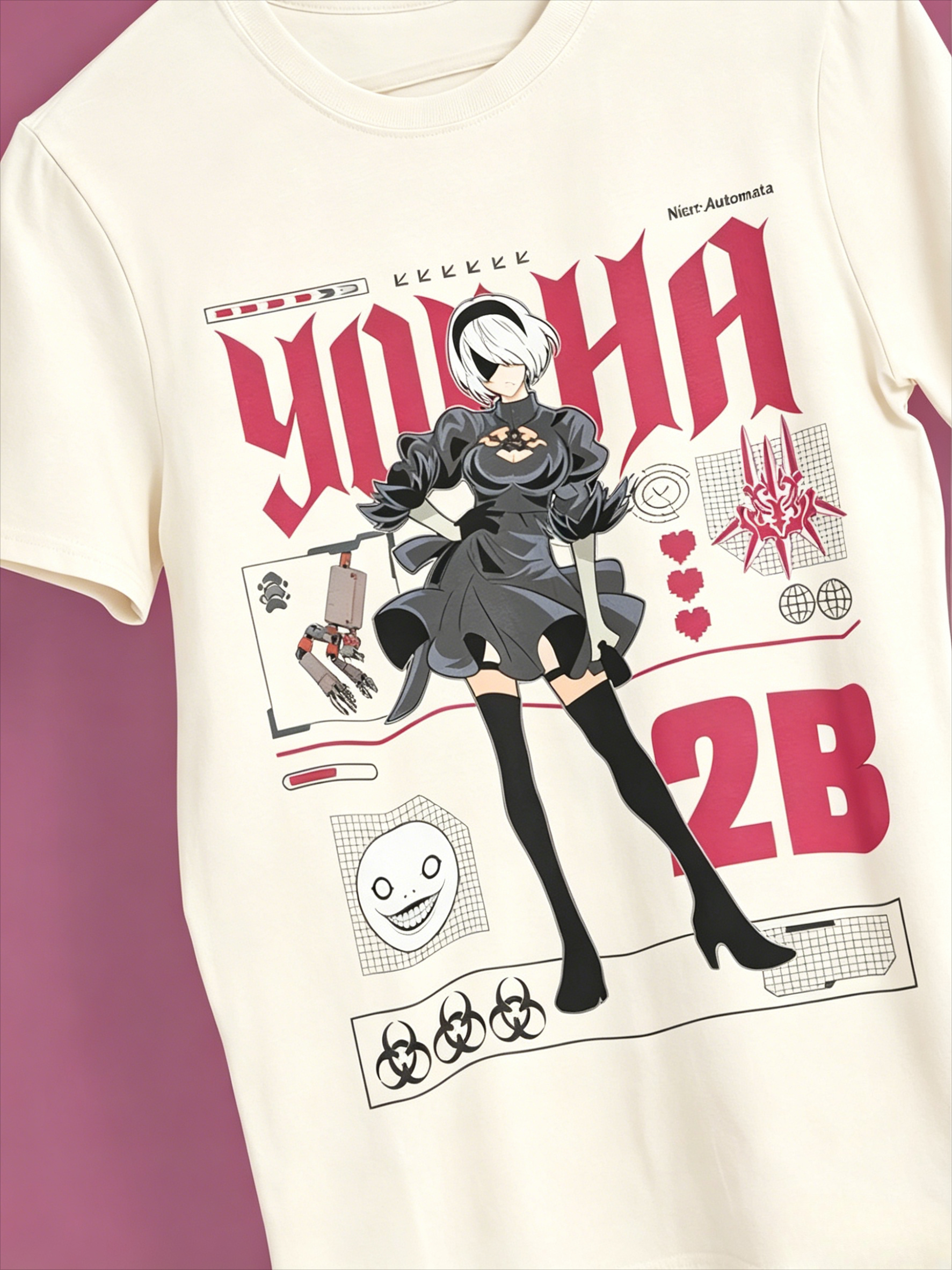 N-N Ier AUTOMATA Unisex T-shir - Street Fashion Videos ulasan dan harga