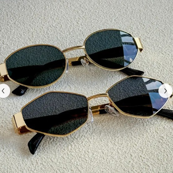 Trendy Round Frame Metal Sungl - Street Fashion Glasses ulasan dan harga
