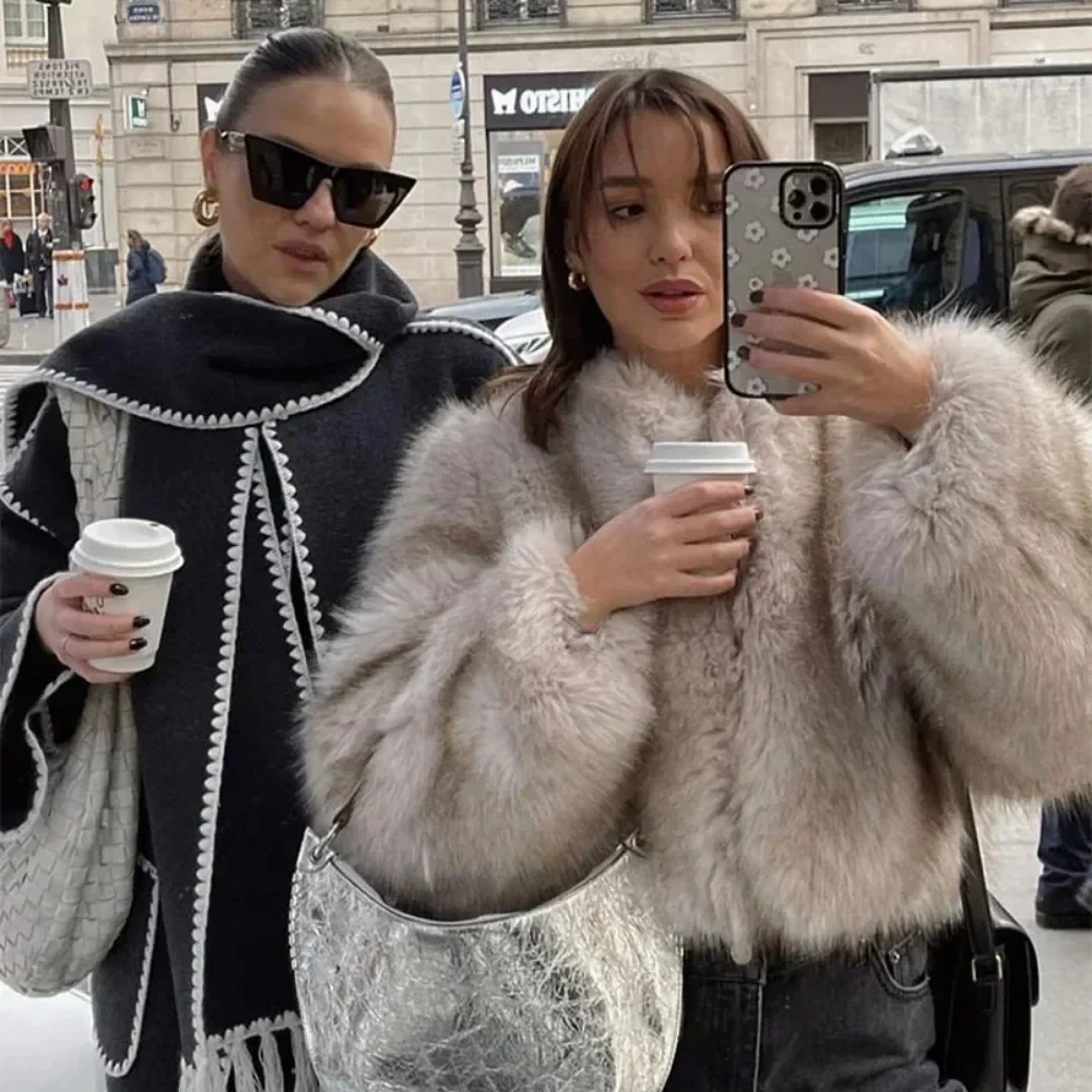 Faux Fur Jacket Women Street F - Street Fashion Week ulasan dan harga