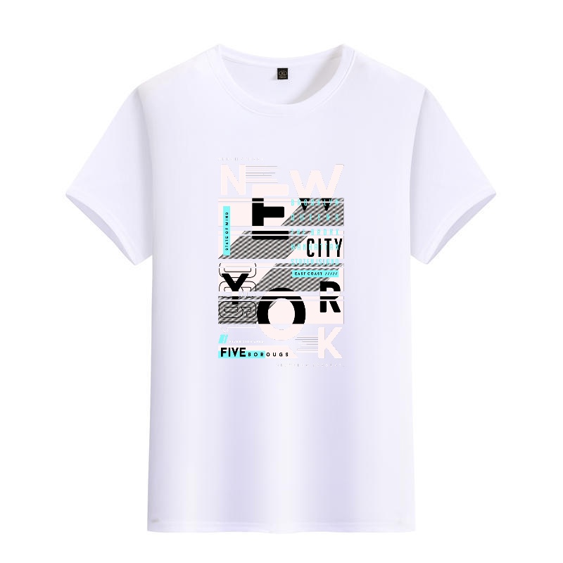 Men's Black Round-Neck Short-S - Street Style New York Fashion ulasan dan harga