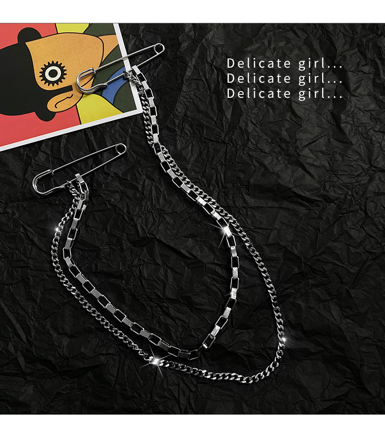 Punk Pendant Double Pin Clip C - Street Fashion In Korea ulasan dan harga