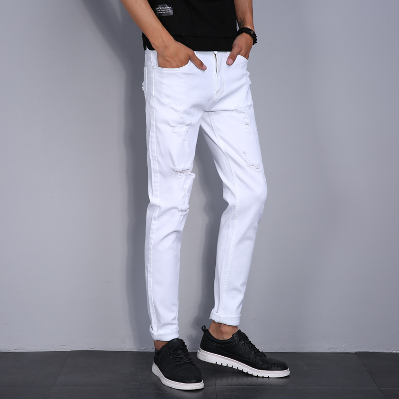 High Street Fashion Men Jeans  - Street Fashion In Korea ulasan dan harga