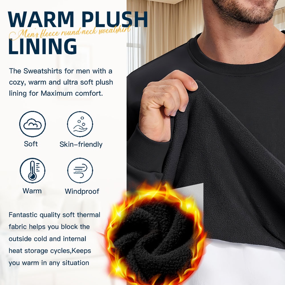 Men's Black Crew Neck Loose Sw - Street Style New York Fashion ulasan dan harga