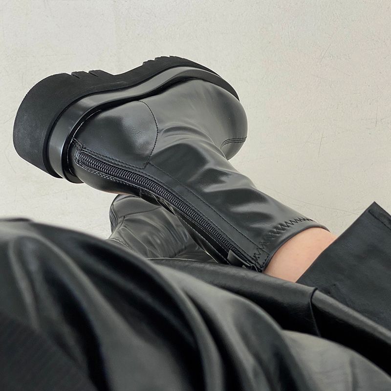 Chunky Heel Women Elastic Shor - Street Fashion Winter 2025 ulasan dan harga