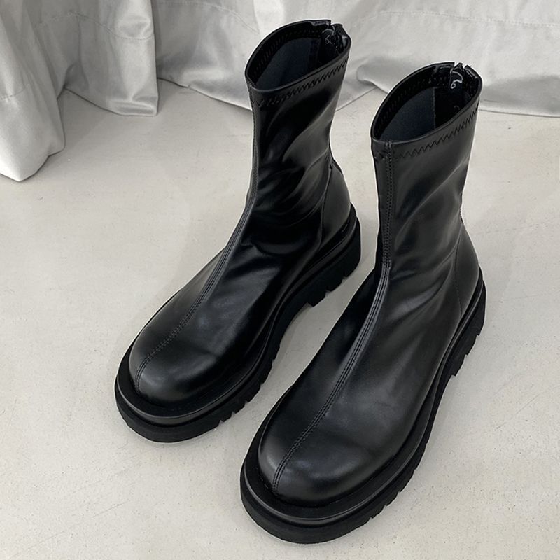 Chunky Heel Women Elastic Shor - Street Fashion Winter 2025 ulasan dan harga