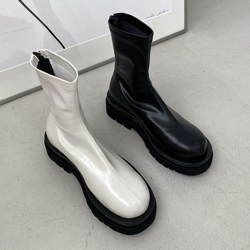 Chunky Heel Women Elastic Shor - Street Fashion Winter 2025 ulasan dan harga