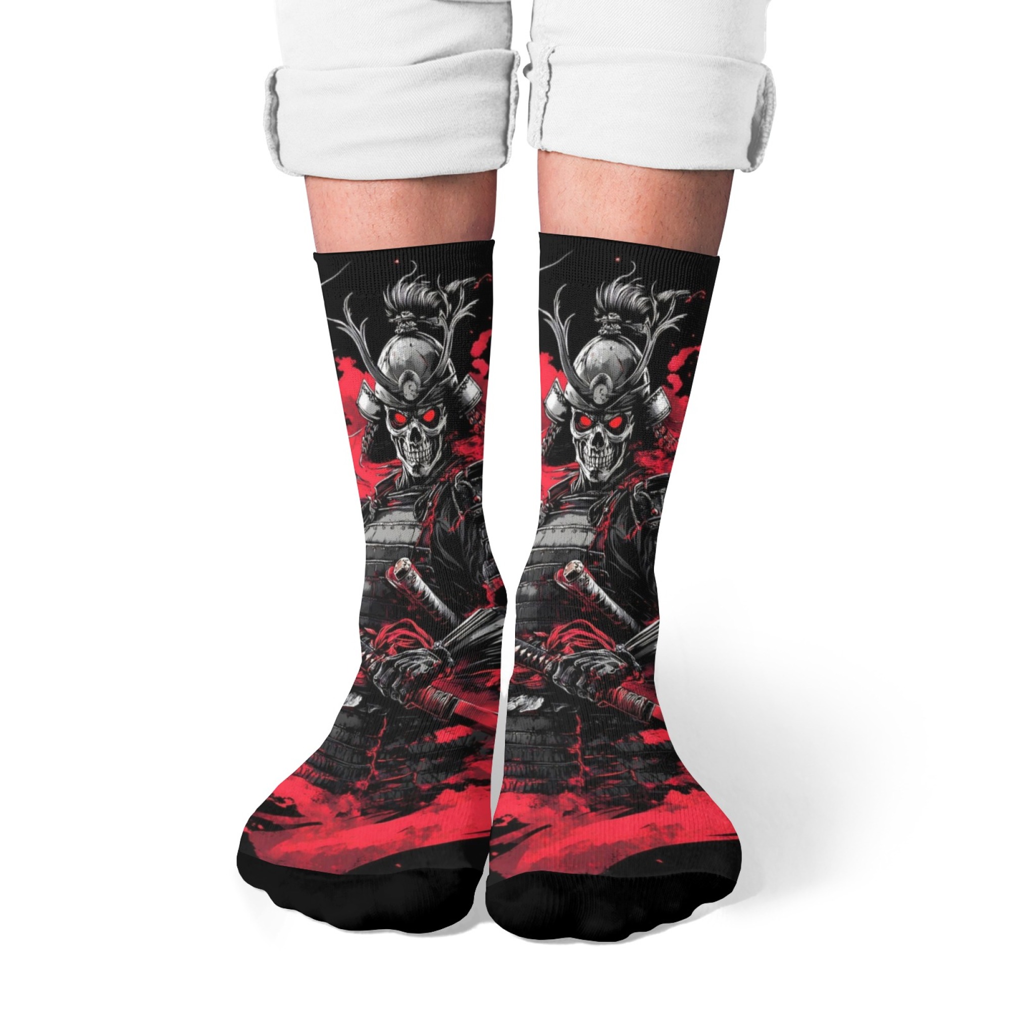 Skull Devil Warrior Men's Sock - Street Fashion Style Youtube ulasan dan harga