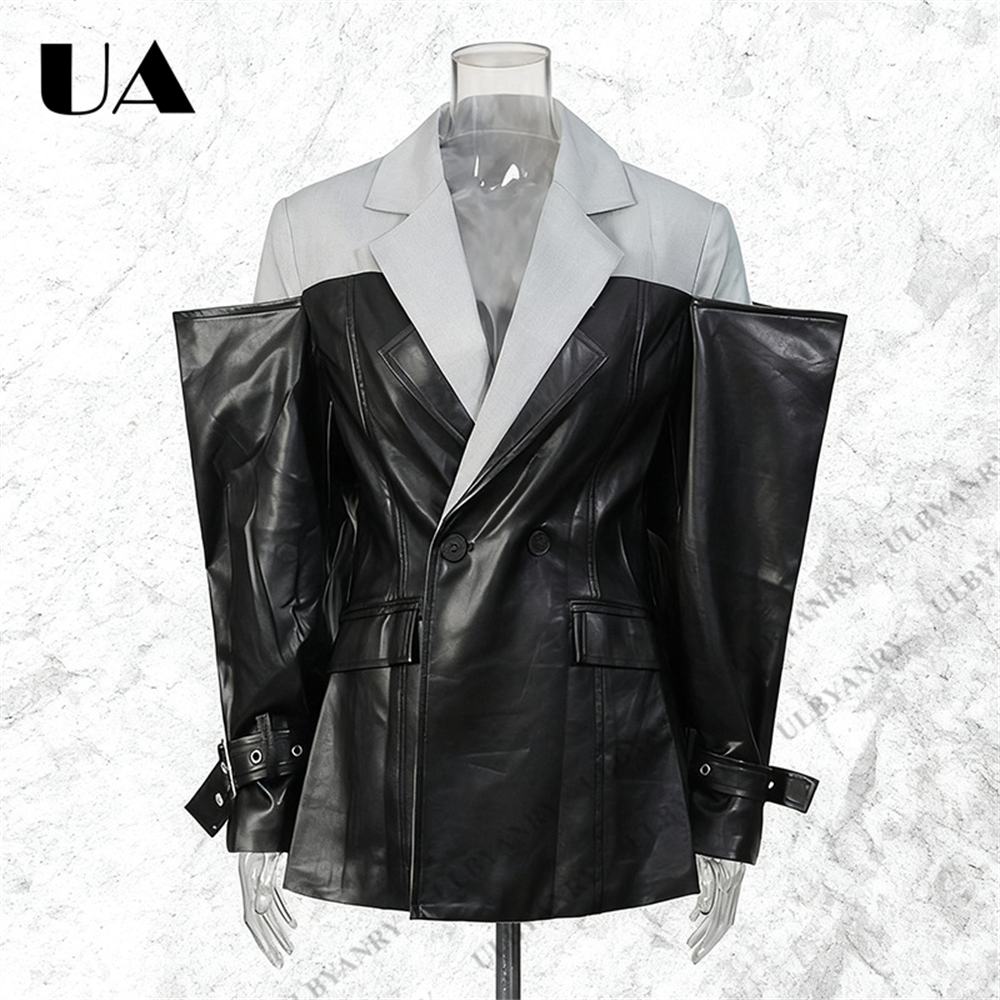 ULBYANRY Colorblock Faux Leath - Street Fashion Week ulasan dan harga