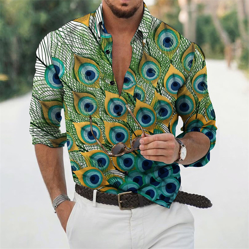 Peacock 3D Print Shirts Street - Street Fashion In Korea ulasan dan harga