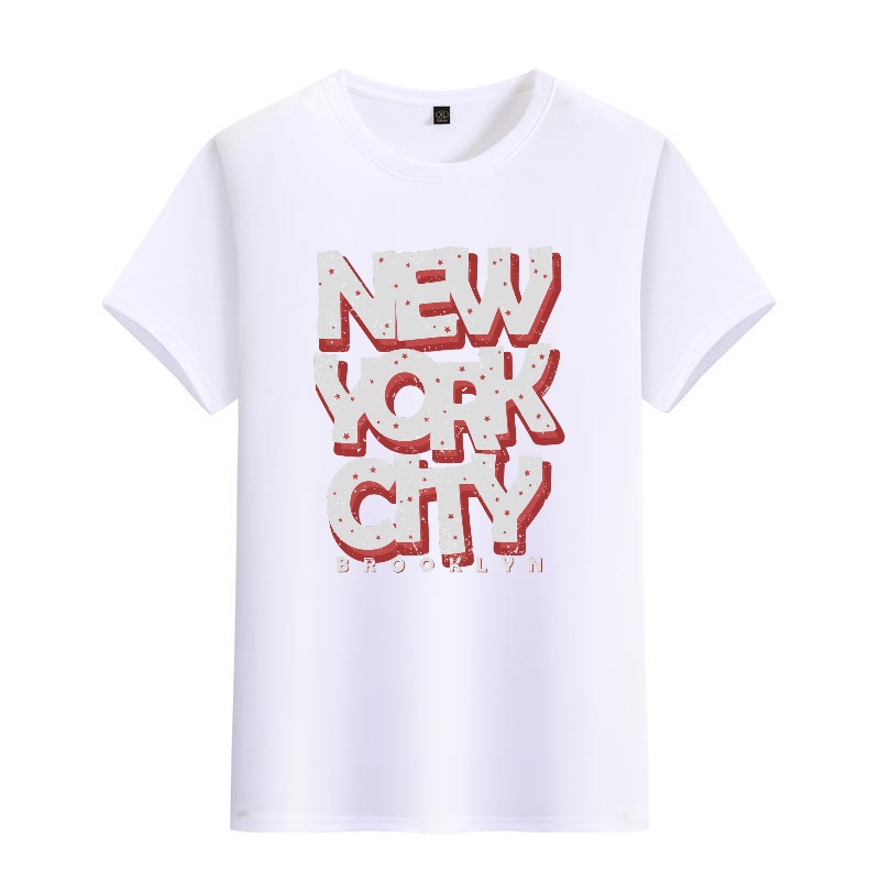 Men's Black Round-Neck Short-S - Street Style New York Fashion ulasan dan harga