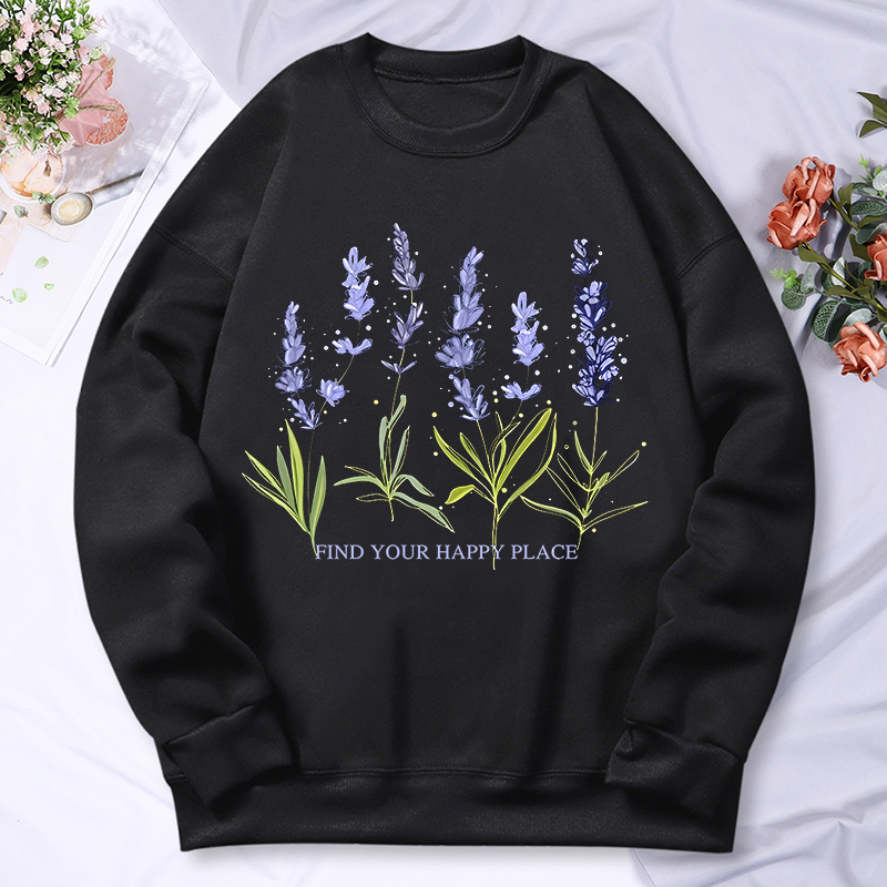 Beautiful Of Lavender Printing - Oversized Crewneck Fleece ulasan dan harga