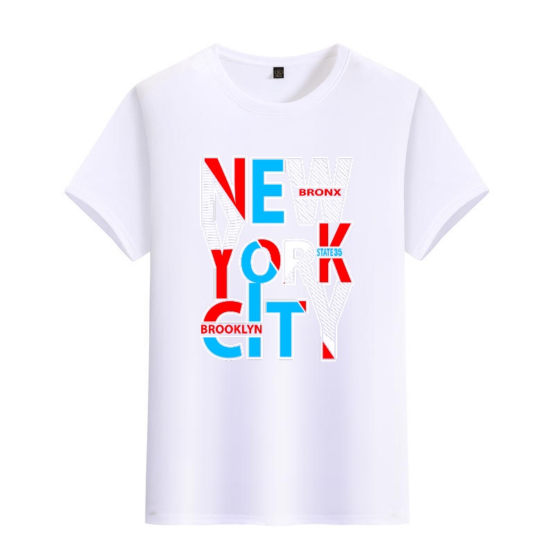 Men's Black Round-Neck Short-S - Street Style New York Fashion ulasan dan harga