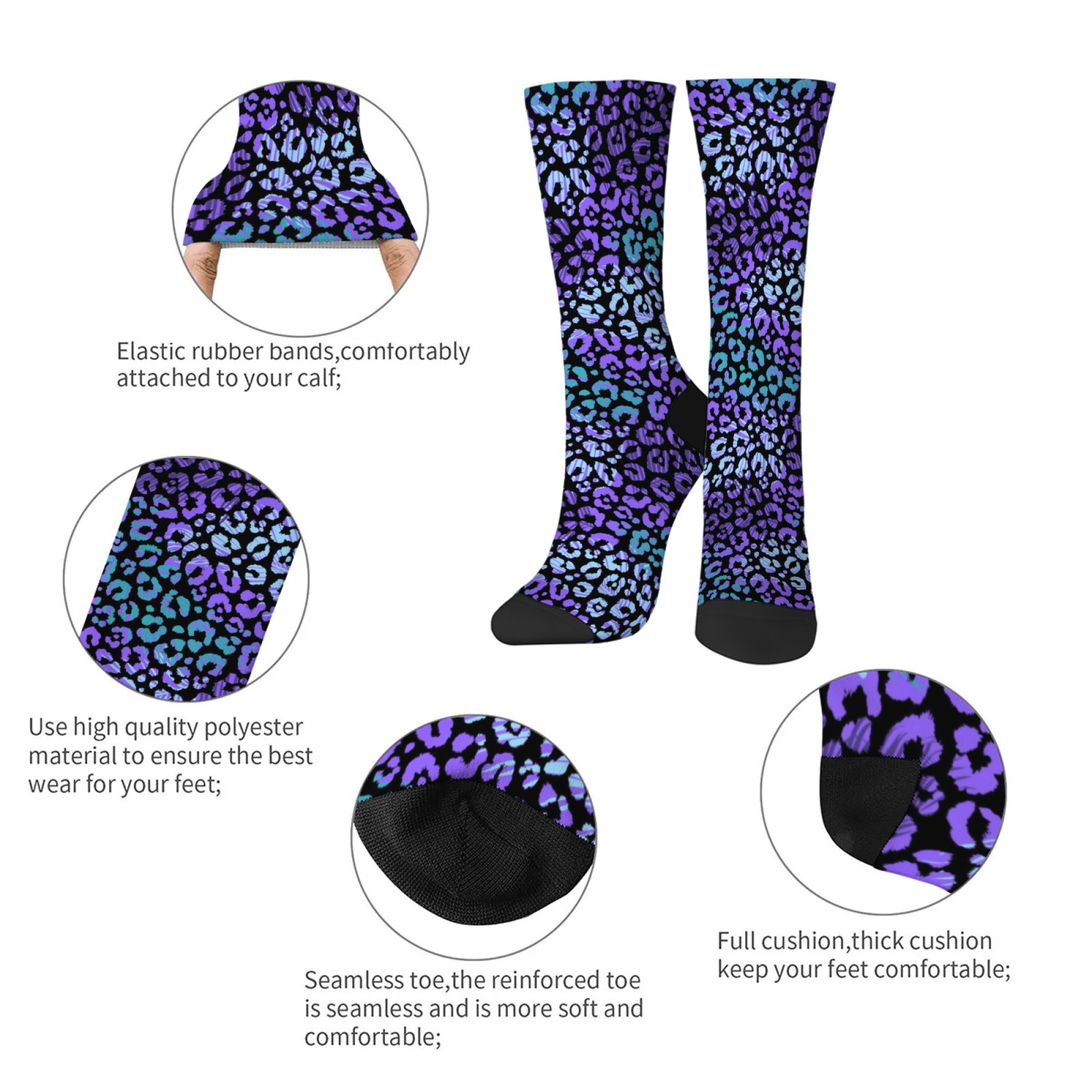 Neon Leopard Print Socks Y2K S - Street Fashion Style Youtube ulasan dan harga