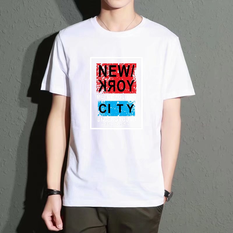 Men's Black Round-Neck Short-S - Street Style New York Fashion ulasan dan harga