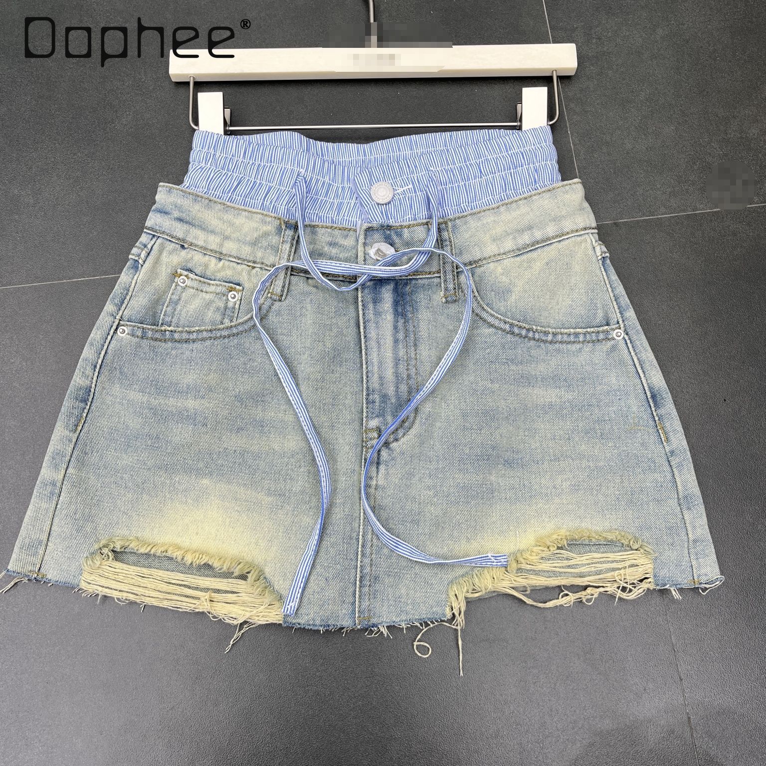 Street Retro Rough-edged Denim - Street Fashion In Korea ulasan dan harga